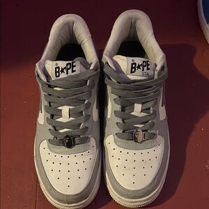 Bape Sta Sneakers in Gray and White